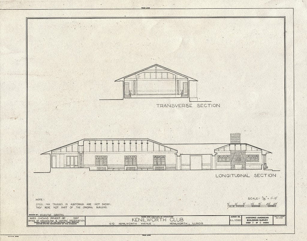 Blueprint HABS Ill,16-KENILL,1- (Sheet 5 of 6) - Kenilworth Club, 10 Kenilworth Avenue, Kenilworth, Cook County, IL