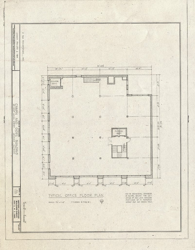 Blueprint HABS Ill,16-CHIG,42- (Sheet 2 of 3) - Chapin & Gore Building, 63 East Adams Street, Chicago, Cook County, IL