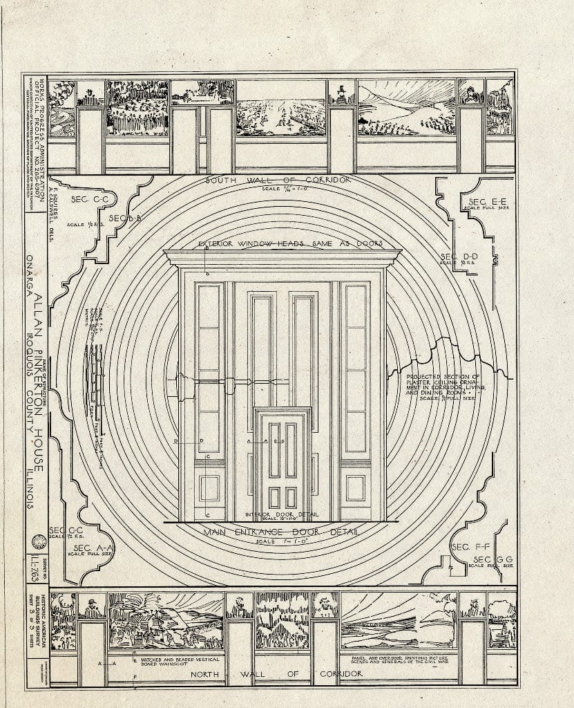Blueprint HABS Ill,38-ONAR.V,1- (Sheet 3 of 3) - Allan Pinkerton House, Onarga, Iroquois County, IL
