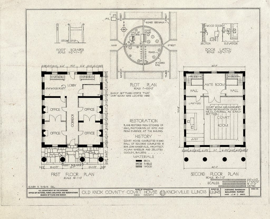 Blueprint HABS Ill,48-KNOV,1- (Sheet 4 of 9) - Old Knox County Courthouse, Main Street, Knoxville, Knox County, IL