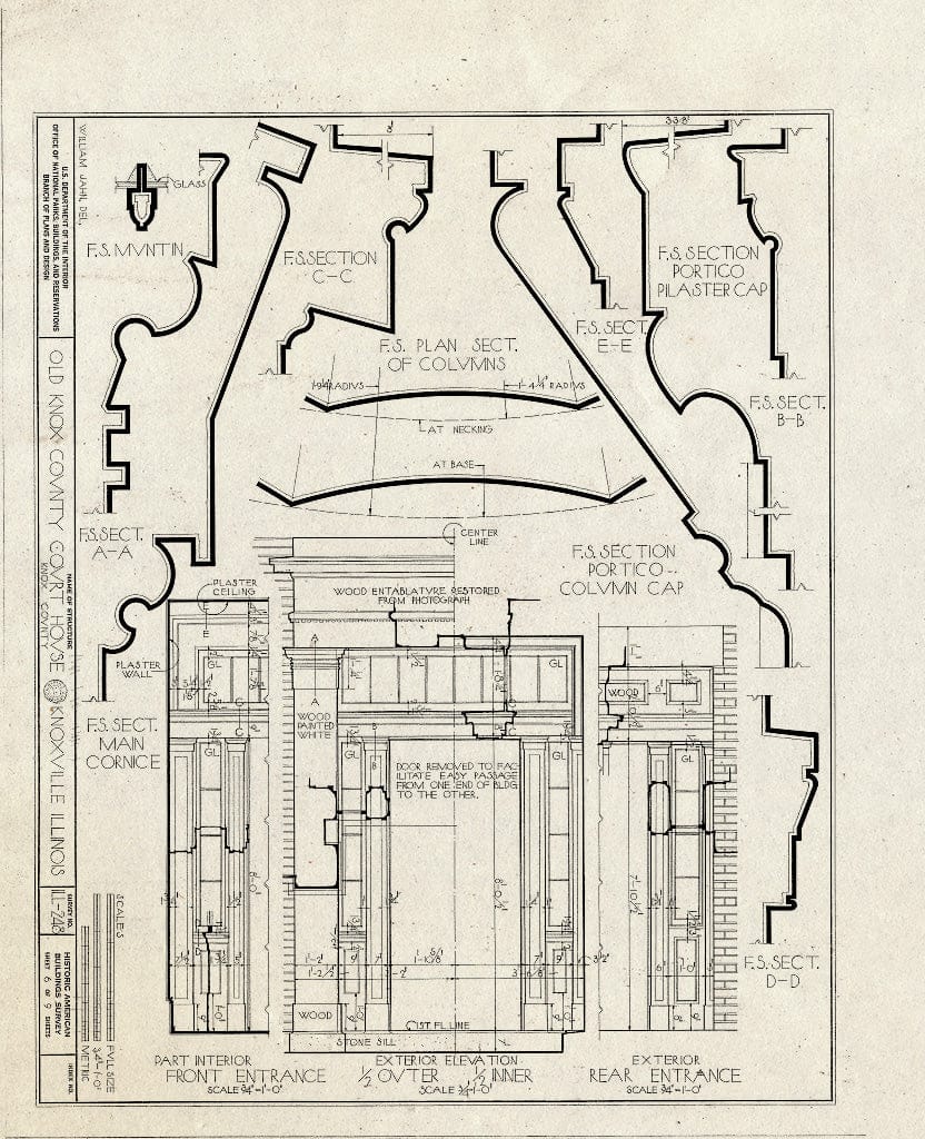 Blueprint HABS Ill,48-KNOV,1- (Sheet 6 of 9) - Old Knox County Courthouse, Main Street, Knoxville, Knox County, IL