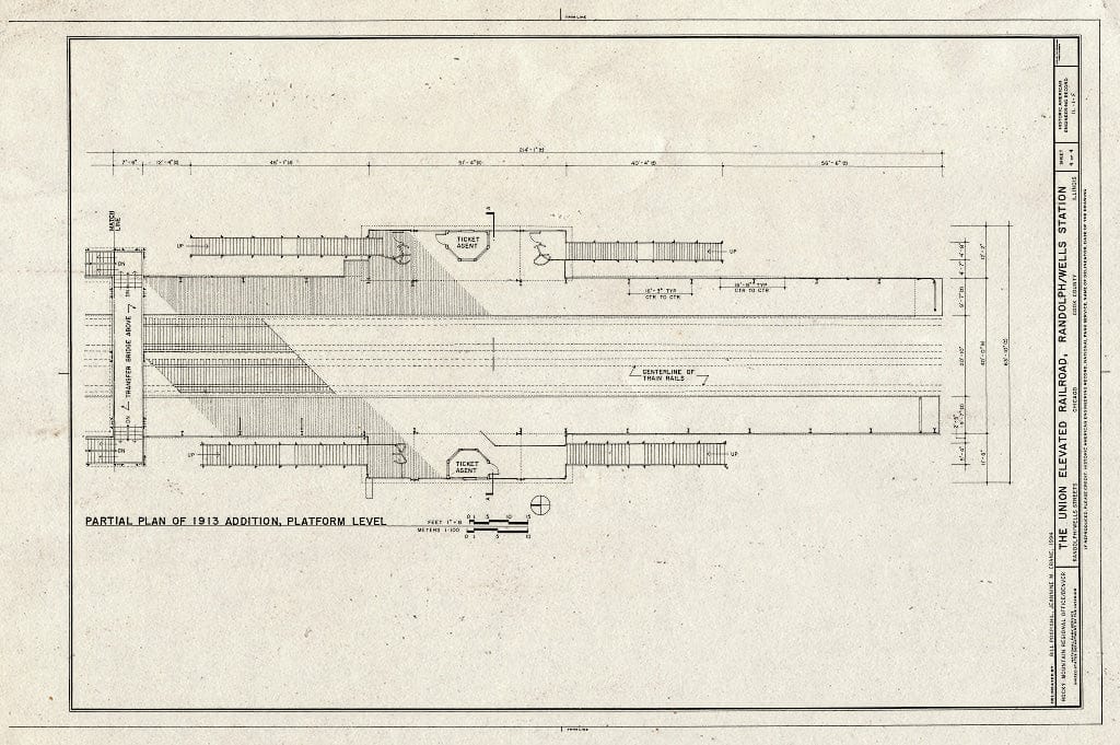Blueprint HAER Ill,16-CHIG,108F- (Sheet 4 of 4) - Union Elevated Railroad, Randolph-Wells Street Station, Randall & Wells Street, Chicago, Cook County, IL