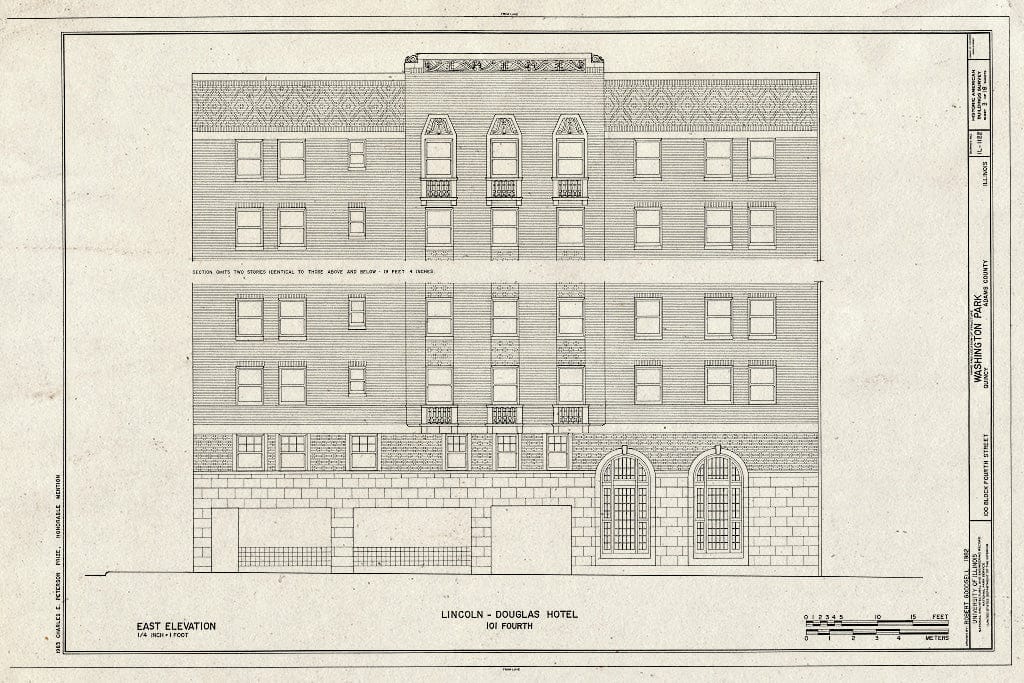 Blueprint HABS Ill,1-QUI,4- (Sheet 3 of 18) - Washington Park (Buildings), Maine, Fourth, Hampshire, Fifth Streets, Quincy, Adams County, IL