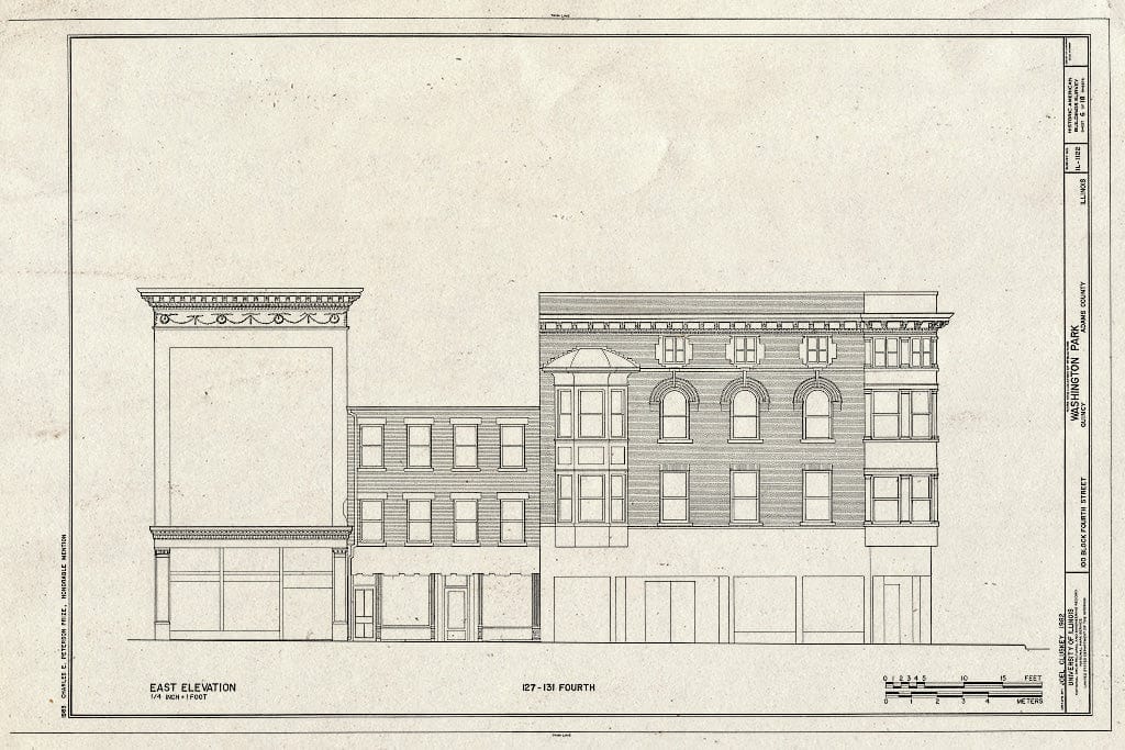 Blueprint HABS Ill,1-QUI,4- (Sheet 6 of 18) - Washington Park (Buildings), Maine, Fourth, Hampshire, Fifth Streets, Quincy, Adams County, IL