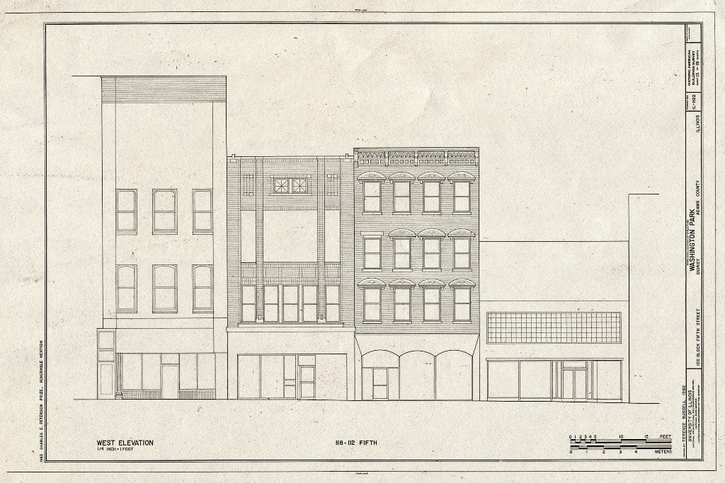 Blueprint HABS Ill,1-QUI,4- (Sheet 13 of 18) - Washington Park (Buildings), Maine, Fourth, Hampshire, Fifth Streets, Quincy, Adams County, IL