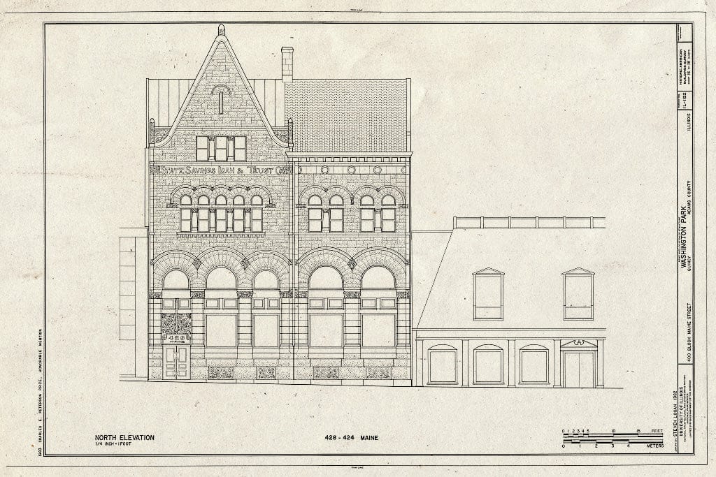 Blueprint HABS Ill,1-QUI,4- (Sheet 16 of 18) - Washington Park (Buildings), Maine, Fourth, Hampshire, Fifth Streets, Quincy, Adams County, IL