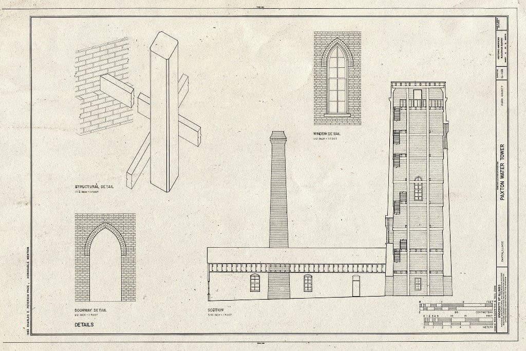 Blueprint HABS Ill,27-Pax,2- (Sheet 4 of 4) - Paxton Water Tower, Centre & Market Streets, Paxton, Ford County, IL