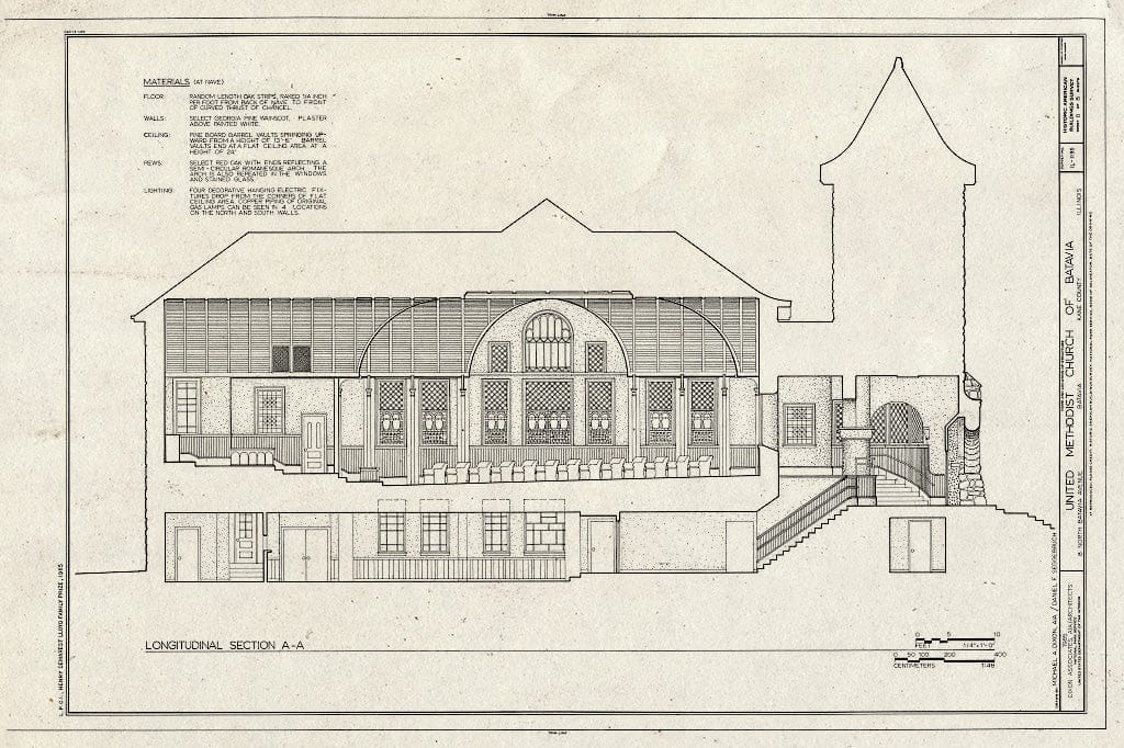 Blueprint HABS Ill,45-BATA,2- (Sheet 8 of 8) - United Methodist Church of Batavia, 8 North Batavia Avenue, Batavia, Kane County, IL