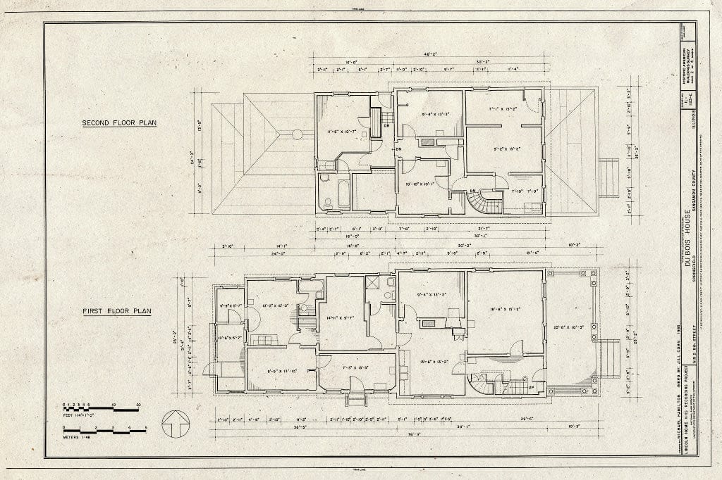 Blueprint HABS Ill,84-SPRIF,2C- (Sheet 2 of 4) - Lincoln Home Site, Dubois House, 519 South Eighth Street, Springfield, Sangamon County, IL