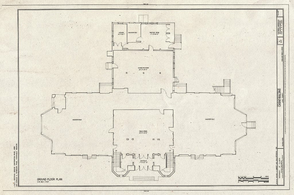Blueprint HABS Ill,49-HIPA,1- (Sheet 2 of 7) - Casino Building, Ravina Park, Highland Park, Lake County, IL