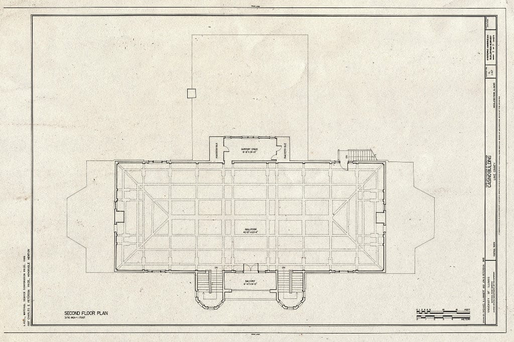 Blueprint HABS Ill,49-HIPA,1- (Sheet 3 of 7) - Casino Building, Ravina Park, Highland Park, Lake County, IL