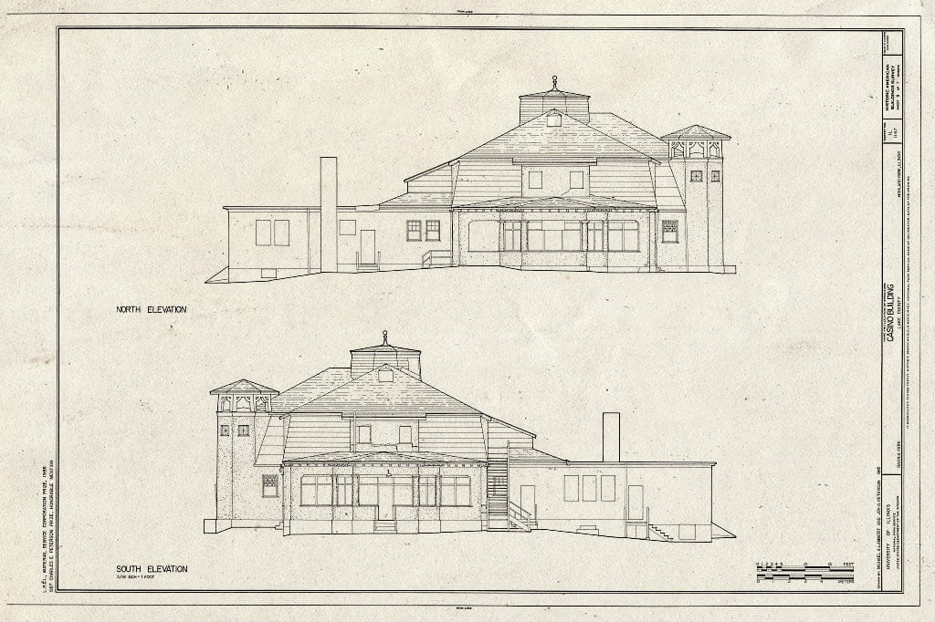 Blueprint HABS Ill,49-HIPA,1- (Sheet 5 of 7) - Casino Building, Ravina Park, Highland Park, Lake County, IL