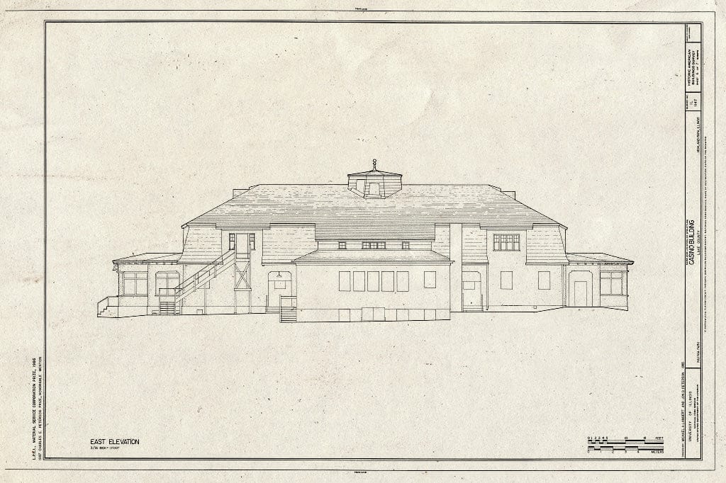 Blueprint HABS Ill,49-HIPA,1- (Sheet 6 of 7) - Casino Building, Ravina Park, Highland Park, Lake County, IL