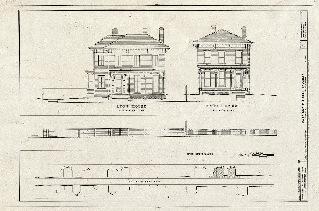Blueprint HABS Ill,84-SPRIF,2J- (Sheet 11 of 12) - Lincoln Home Site, South Eighth Street (Houses), South Eighth Street, Springfield, Sangamon County, IL