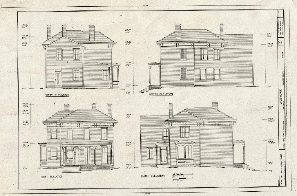 Blueprint HABS Ill,84-SPRIF,2I- (Sheet 3 of 3) - Lincoln Home Site, Lyon House, Eighth Street Between Jackson Street & Capitol Avenue, Springfield, Sangamon County, IL
