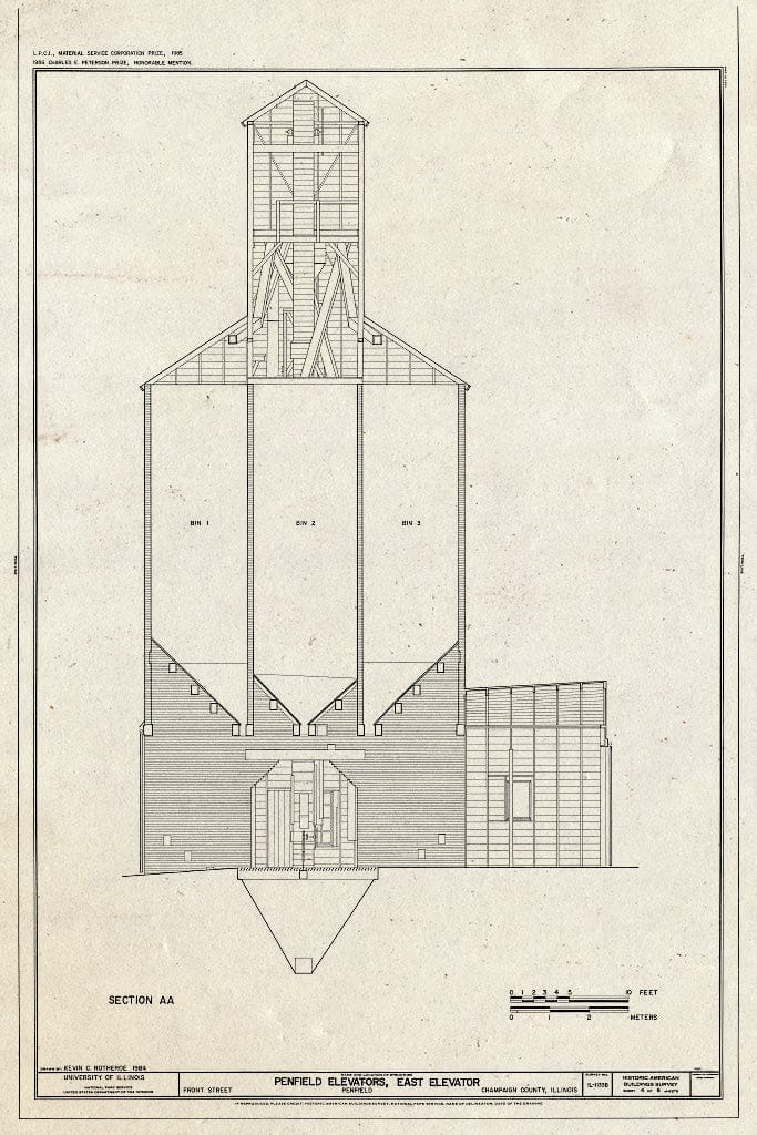 Blueprint HABS Ill,10-Pen,1B- (Sheet 4 of 8) - Penfield Elevators, East Elevator, Front Street, Penfield, Champaign County, IL
