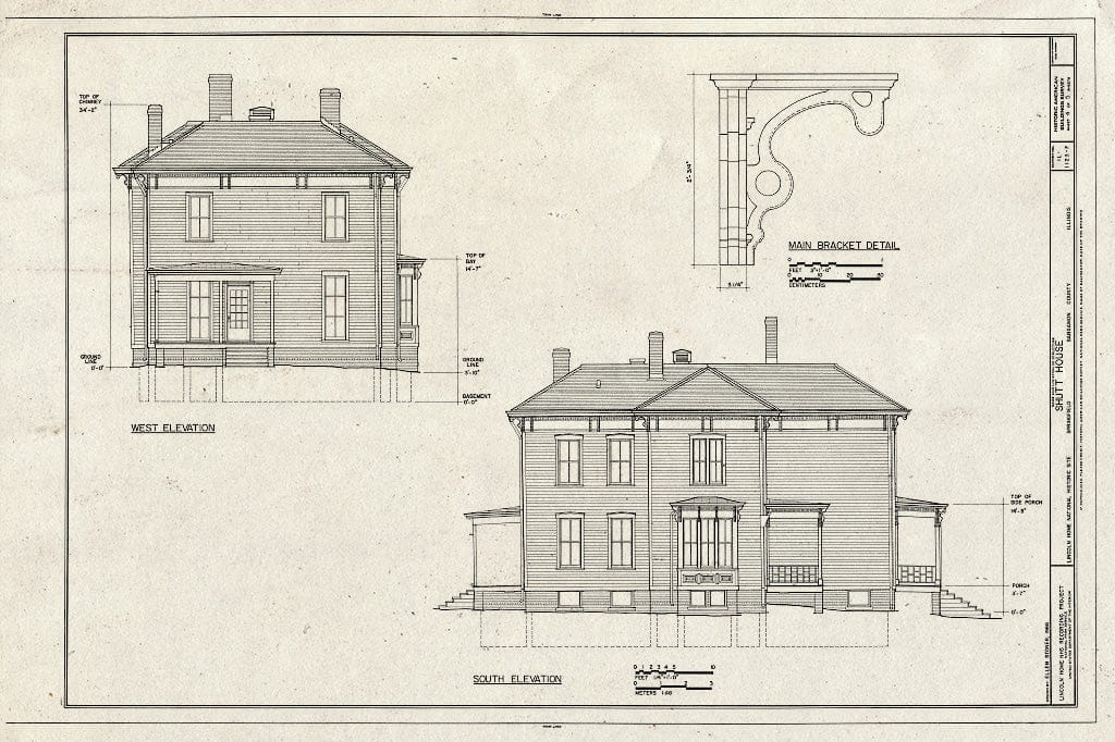 Blueprint HABS Ill,84-SPRIF,2F- (Sheet 4 of 5) - Lincoln Home Site, Shutt House, Edwards & Eighth Streets, Springfield, Sangamon County, IL