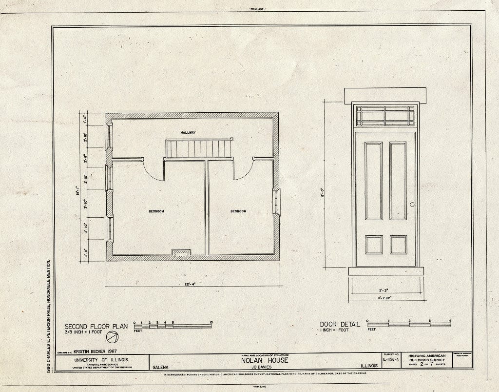 Blueprint HABS Ill,43-Gala,36-A- (Sheet 2 of 7) - Nolan House, Bouthiller Street, U. S. Grant Home State Historic Site, Galena, Jo Daviess County, IL