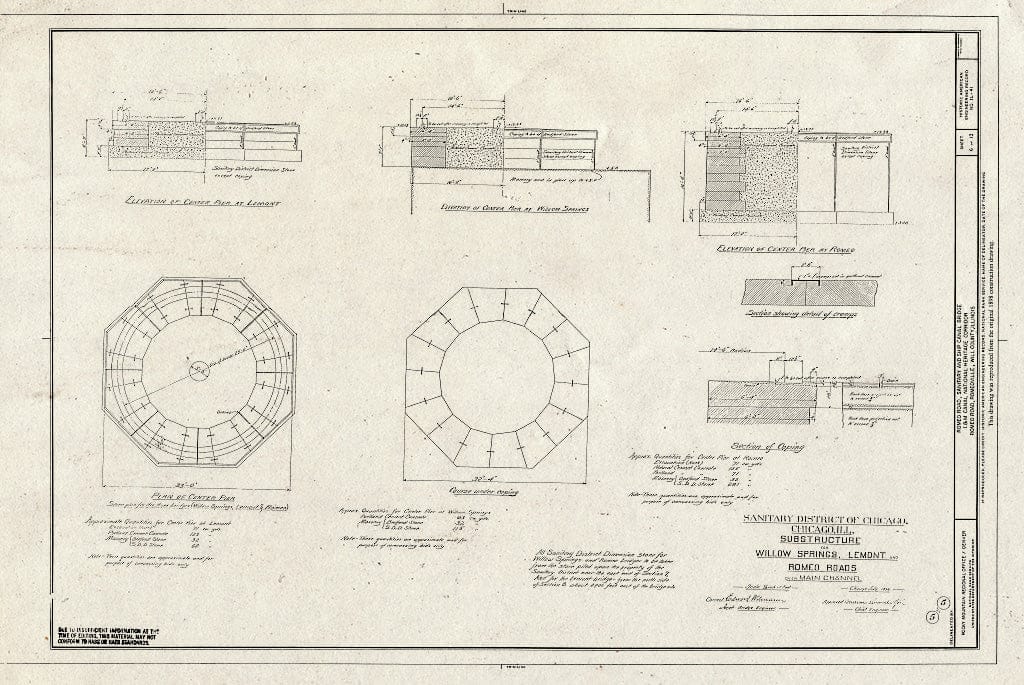 Blueprint HAER Ill, 99-ROM, 1- (Sheet 6 of 13) - Romeo Road, Sanitary & Ship Canal Bridge, Spanning Sanitary & Ship Canal, Romeoville, Will County, IL
