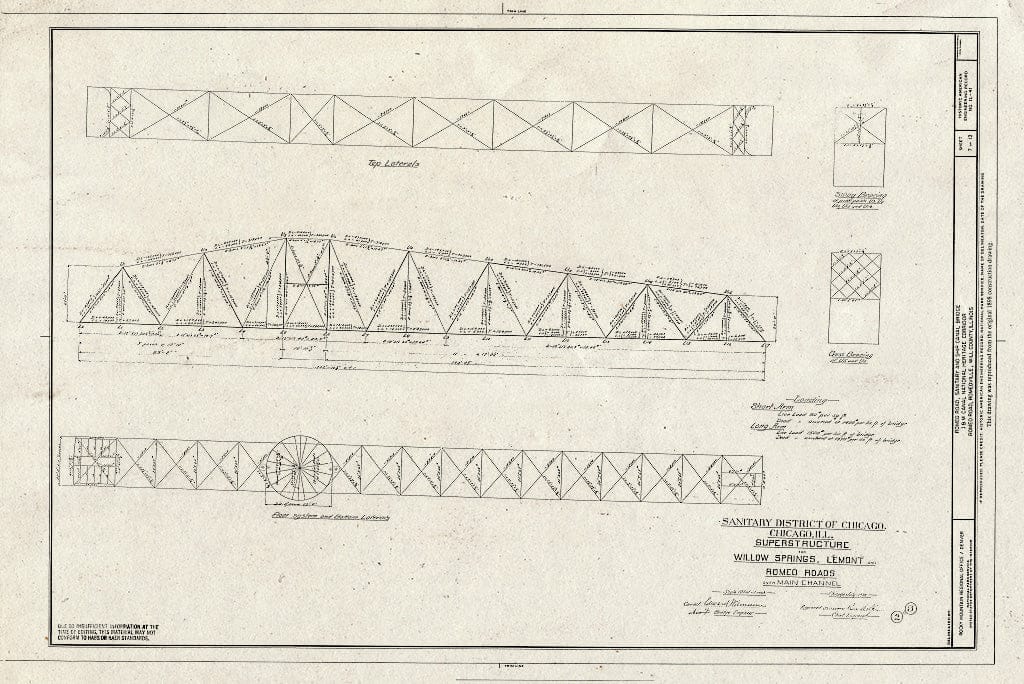 Blueprint HAER Ill, 99-ROM, 1- (Sheet 7 of 13) - Romeo Road, Sanitary & Ship Canal Bridge, Spanning Sanitary & Ship Canal, Romeoville, Will County, IL