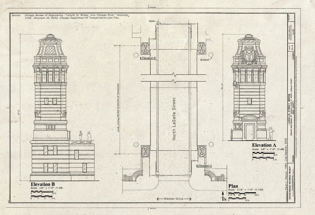 Blueprint HAER Ill, 16-CHIG, 128- (Sheet 2 of 4) - Chicago River Bascule Bridge, Lasalle Street, Spanning Chicago River at North Lasalle Street, Chicago, Cook County, IL