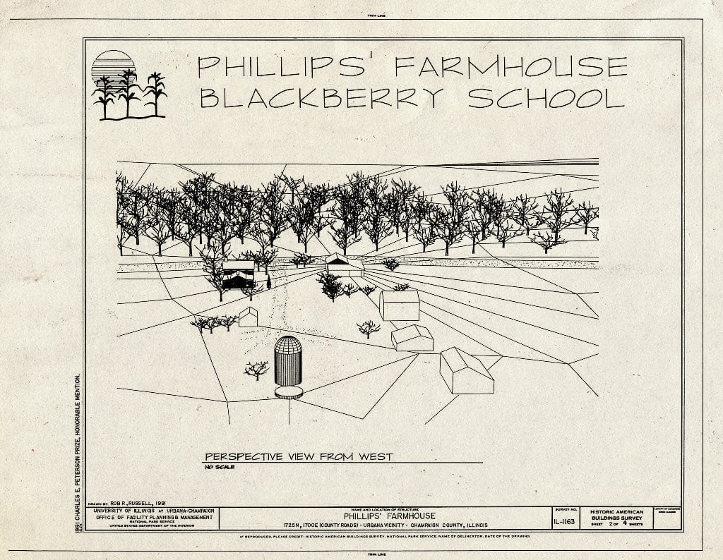 Blueprint HABS Ill,10-URB.V,2- (Sheet 2 of 4) - Phillips Farmhouse, 1725 North & 1700 East (Country Roads), Urbana, Champaign County, IL