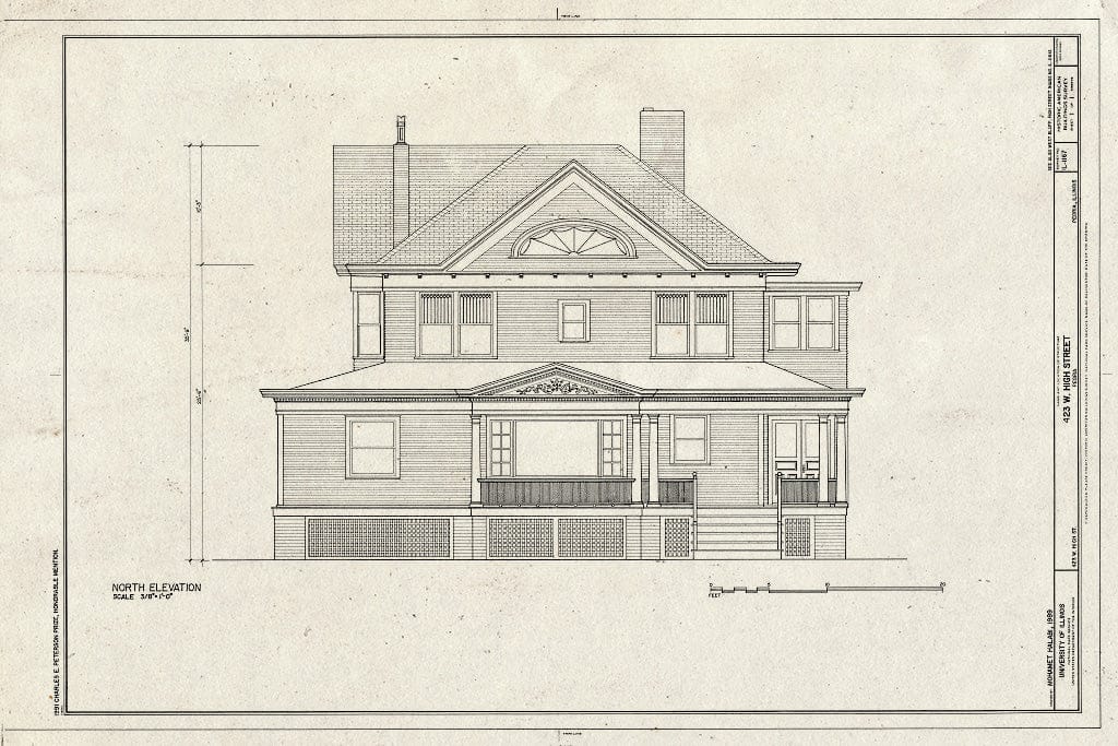 Blueprint HABS Ill,72-PEOR,5- (Sheet 1 of 1) - 423 West High Street, Peoria, Peoria County, IL