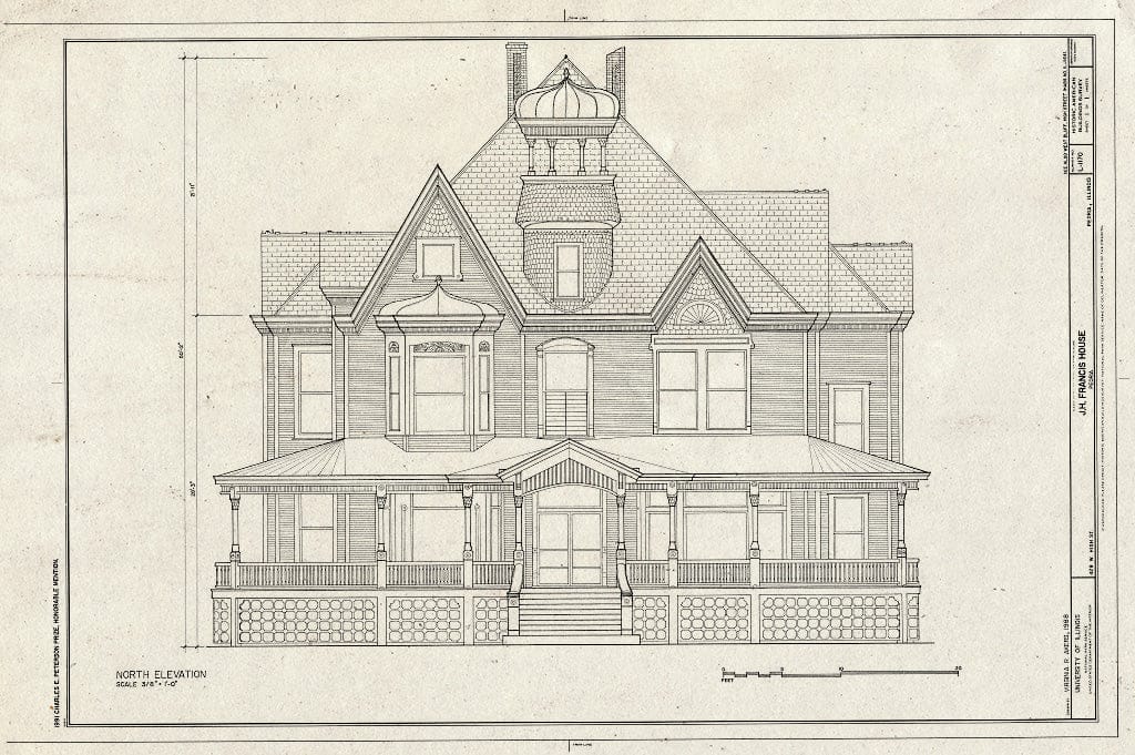 Blueprint HABS Ill,72-PEOR,18- (Sheet 1 of 1) - J. H. Francis House, 429 West High Street, Peoria, Peoria County, IL