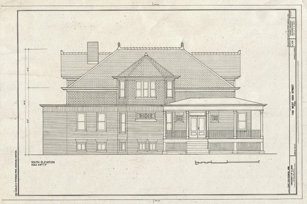 Blueprint HABS Ill,72-PEOR,10- (Sheet 1 of 1) - 438 West High Street, Peoria, Peoria County, IL