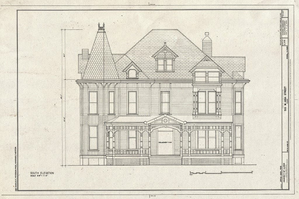 Blueprint HABS Ill,72-PEOR,13- (Sheet 1 of 1) - 510 West High Street, Peoria, Peoria County, IL