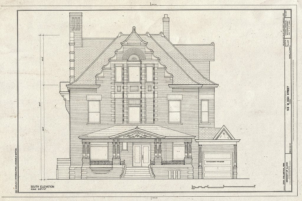 Blueprint HABS Ill,72-PEOR,15- (Sheet 1 of 1) - 518 West High Street, Peoria, Peoria County, IL