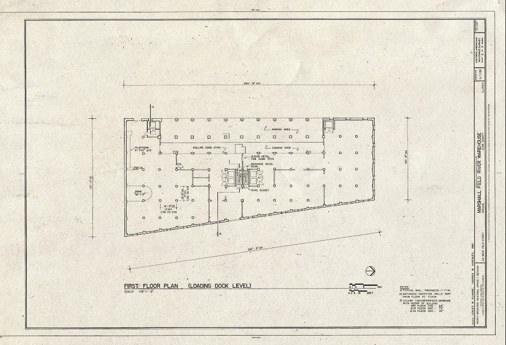 Blueprint HABS Ill,16-CHIG,167- (Sheet 2 of 9) - Marshall Field River Warehouse, 310 West Polk Street, Chicago, Cook County, IL