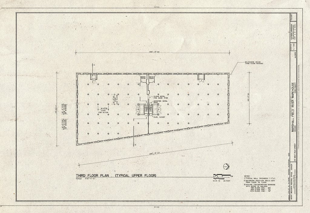 Blueprint HABS Ill,16-CHIG,167- (Sheet 3 of 9) - Marshall Field River Warehouse, 310 West Polk Street, Chicago, Cook County, IL