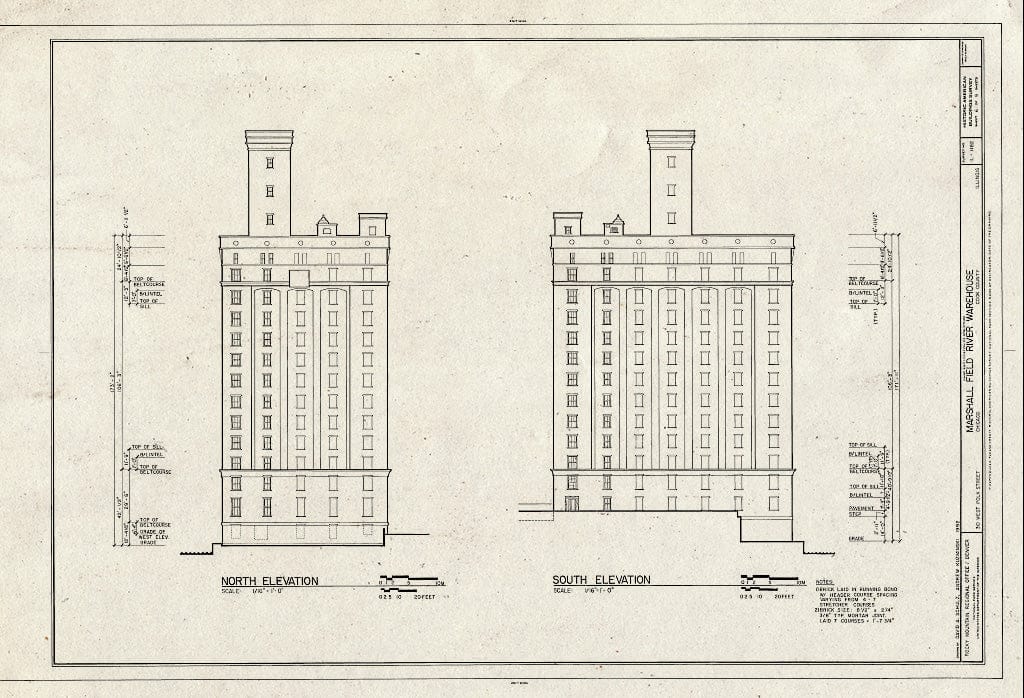 Blueprint HABS Ill,16-CHIG,167- (Sheet 6 of 9) - Marshall Field River Warehouse, 310 West Polk Street, Chicago, Cook County, IL