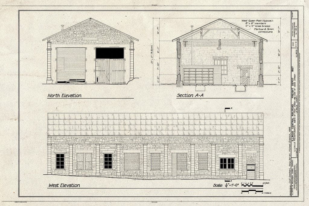 Blueprint HAER Ill, 50-LASAL, 4A- (Sheet 3 of 3) - Illinois Central Railroad, Freight Depot No. 1, North of First Street, East of Union Street, La Salle, La Salle County, IL