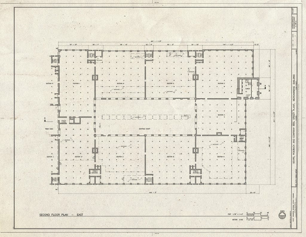 Blueprint HABS Ill,16-CHIG,110A- (Sheet 1 of 11) - Sears Roebuck & Company Mail Order Plant, Merchandise Building, 924 South Homan Avenue, Chicago, Cook County, IL
