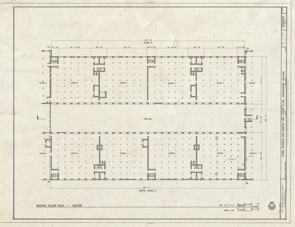 Blueprint HABS Ill,16-CHIG,110A- (Sheet 2 of 11) - Sears Roebuck & Company Mail Order Plant, Merchandise Building, 924 South Homan Avenue, Chicago, Cook County, IL