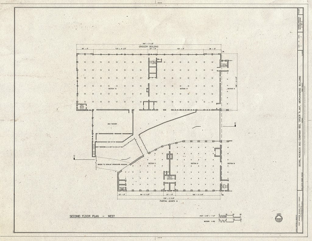 Blueprint HABS Ill,16-CHIG,110A- (Sheet 3 of 11) - Sears Roebuck & Company Mail Order Plant, Merchandise Building, 924 South Homan Avenue, Chicago, Cook County, IL