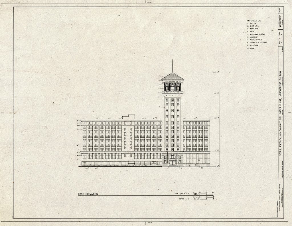 Blueprint HABS Ill,16-CHIG,110A- (Sheet 4 of 11) - Sears Roebuck & Company Mail Order Plant, Merchandise Building, 924 South Homan Avenue, Chicago, Cook County, IL