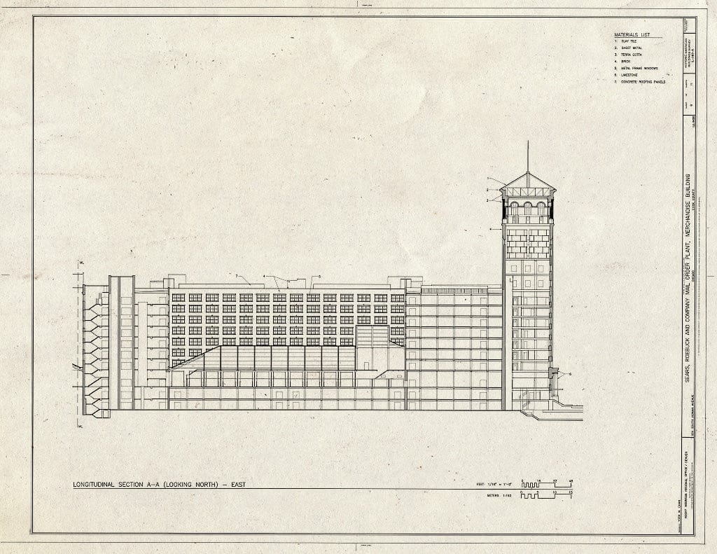 Blueprint HABS Ill,16-CHIG,110A- (Sheet 8 of 11) - Sears Roebuck & Company Mail Order Plant, Merchandise Building, 924 South Homan Avenue, Chicago, Cook County, IL