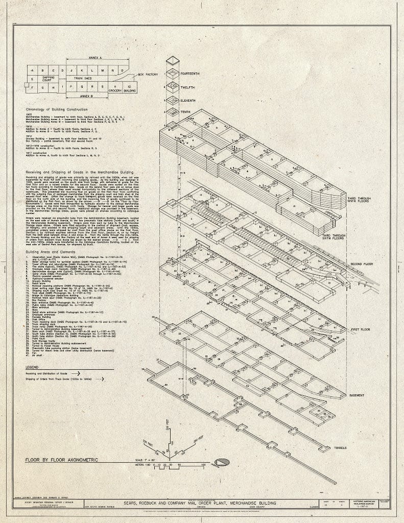 Blueprint HABS Ill,16-CHIG,110A- (Sheet 10 of 11) - Sears Roebuck & Company Mail Order Plant, Merchandise Building, 924 South Homan Avenue, Chicago, Cook County, IL