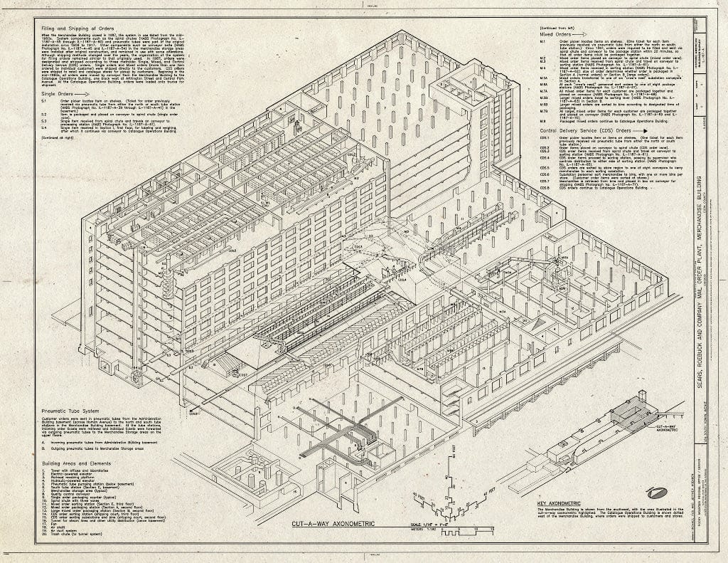 Blueprint HABS Ill,16-CHIG,110A- (Sheet 11 of 11) - Sears Roebuck & Company Mail Order Plant, Merchandise Building, 924 South Homan Avenue, Chicago, Cook County, IL