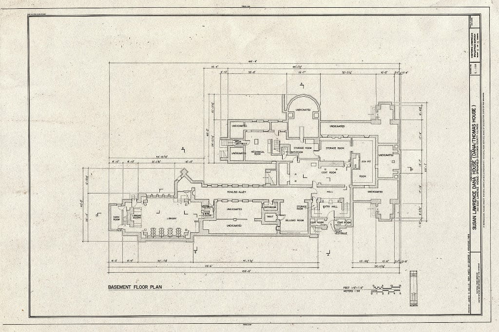 Blueprint HABS Ill,84-SPRIF,3- (Sheet 3 of 15) - Susan Lawrence Dana House, 301 East Lawrence Avenue, Springfield, Sangamon County, IL