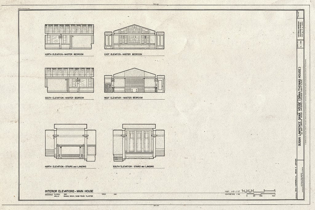 Blueprint HABS Ill,84-SPRIF,3- (Sheet 15 of 15) - Susan Lawrence Dana House, 301 East Lawrence Avenue, Springfield, Sangamon County, IL