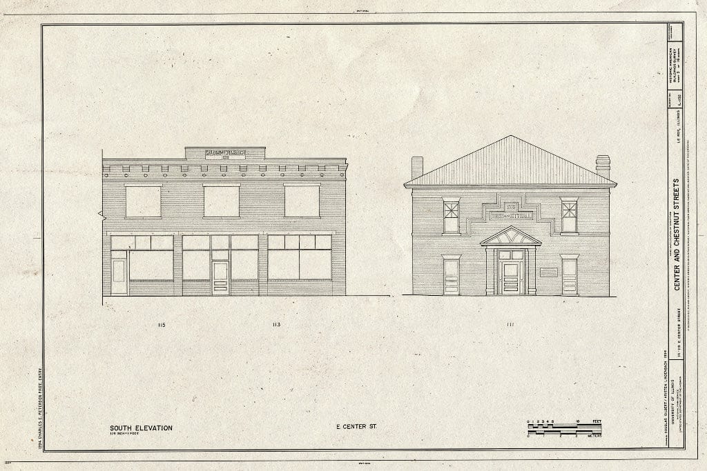Blueprint HABS Ill,57-LRY,1- (Sheet 5 of 16) - Center & Chestnut Streets, Le Roy, McLean County, IL