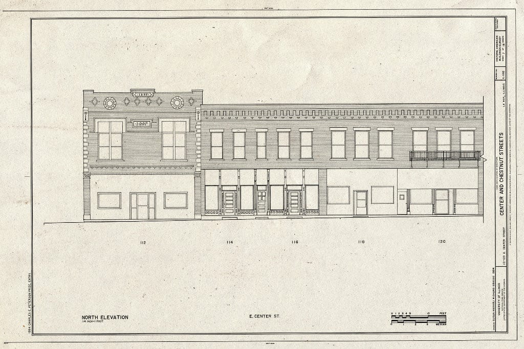Blueprint HABS Ill,57-LRY,1- (Sheet 7 of 16) - Center & Chestnut Streets, Le Roy, McLean County, IL