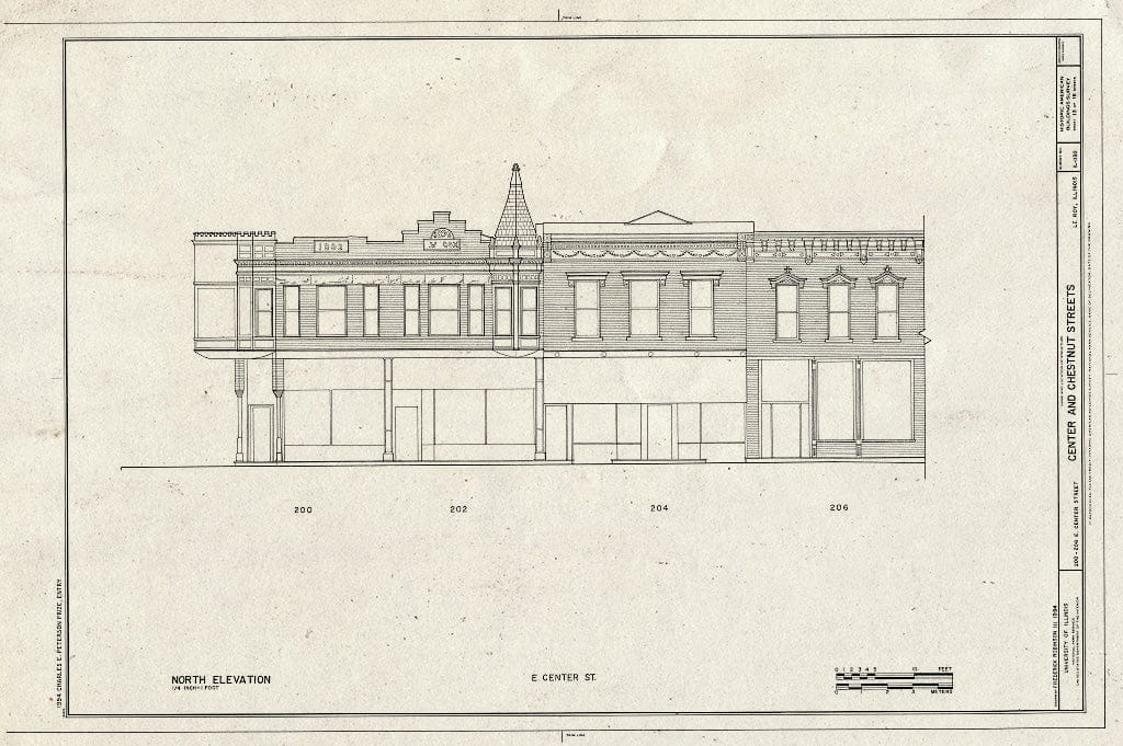 Blueprint HABS Ill,57-LRY,1- (Sheet 13 of 16) - Center & Chestnut Streets, Le Roy, McLean County, IL