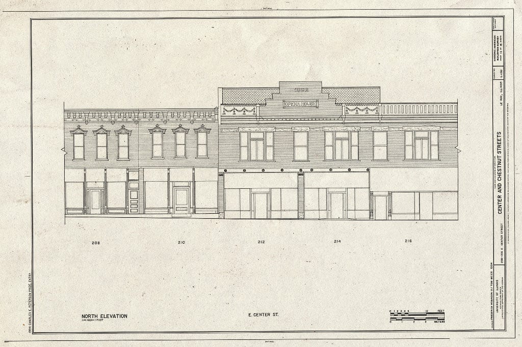 Blueprint HABS Ill,57-LRY,1- (Sheet 14 of 16) - Center & Chestnut Streets, Le Roy, McLean County, IL