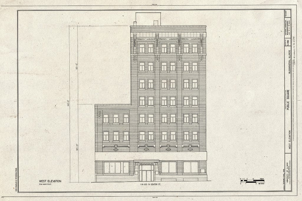 Blueprint HABS Ill,57-Bloom,3- (Sheet 9 of 12) - Public Square, Bloomington, McLean County, IL