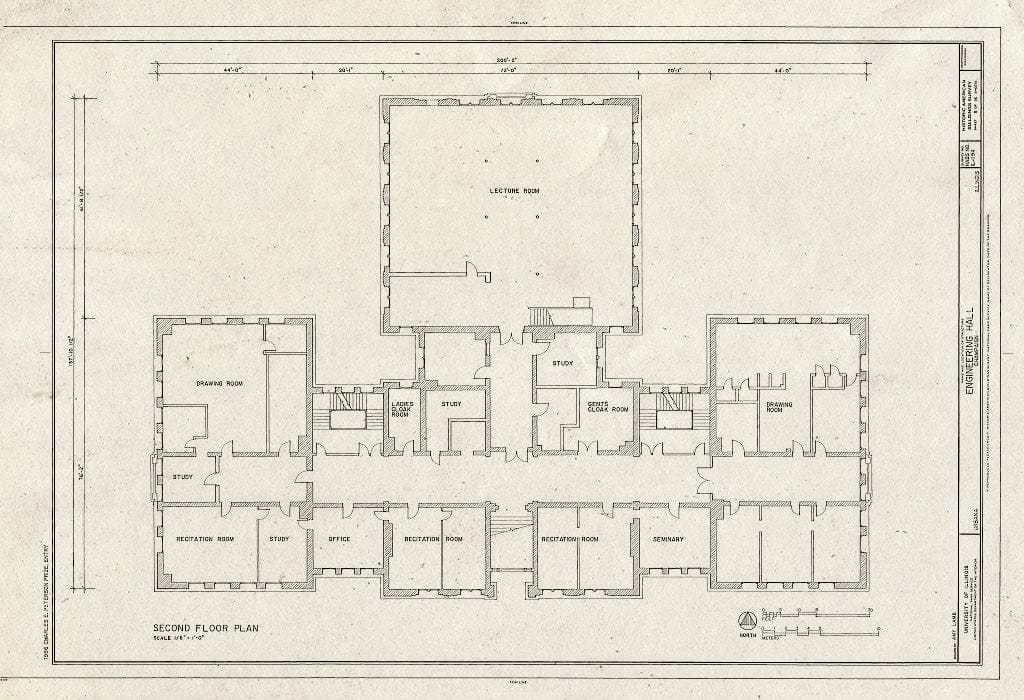 Blueprint HABS Ill,10-URB,1- (Sheet 5 of 16) - University of Illinois, Engineering Hall, Urbana, Champaign County, IL